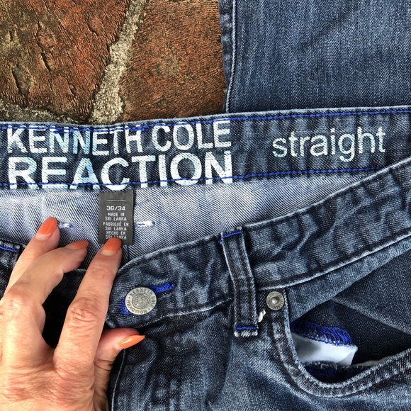 Kenneth Cole dark wash straight leg jeans sz 36/34 - Picture 4 of 6